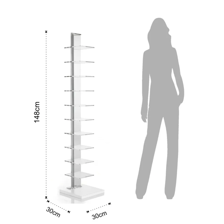 Bücherregal aus transparentem Acryl – Chrom Viadurini