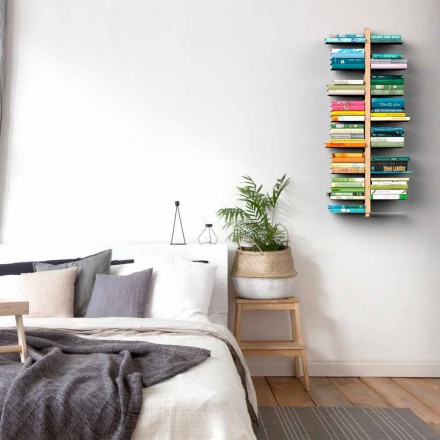 Modernes hängendes Bücherregal aus Holz Zia Bice aus Italien zur Wandmontage Viadurini