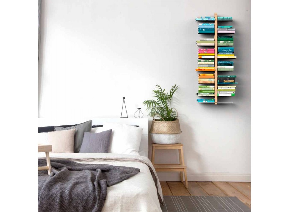 Modernes hängendes Bücherregal aus Holz Zia Bice aus Italien zur Wandmontage Viadurini