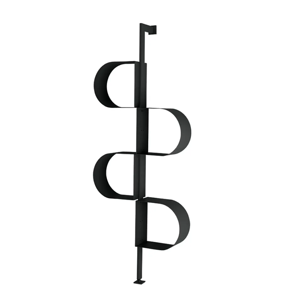 Fatima Vertikales Bücherregal aus lackiertem Metall mit verstellbaren Beinen Viadurini