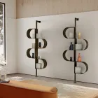 Fatima Vertikales Bücherregal aus lackiertem Metall mit verstellbaren Beinen Viadurini