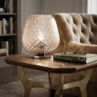 Kleine, mundgeblasene Glas-Tischlampe, hergestellt in Italien – Elisia  Viadurini