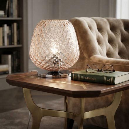 Kleine, mundgeblasene Glas-Tischlampe, hergestellt in Italien – Elisia  Viadurini
