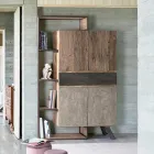 Sideboard 2 Türen 2 Schubladen aus Mangoholz und Stahl Homemotion - Signorino Viadurini