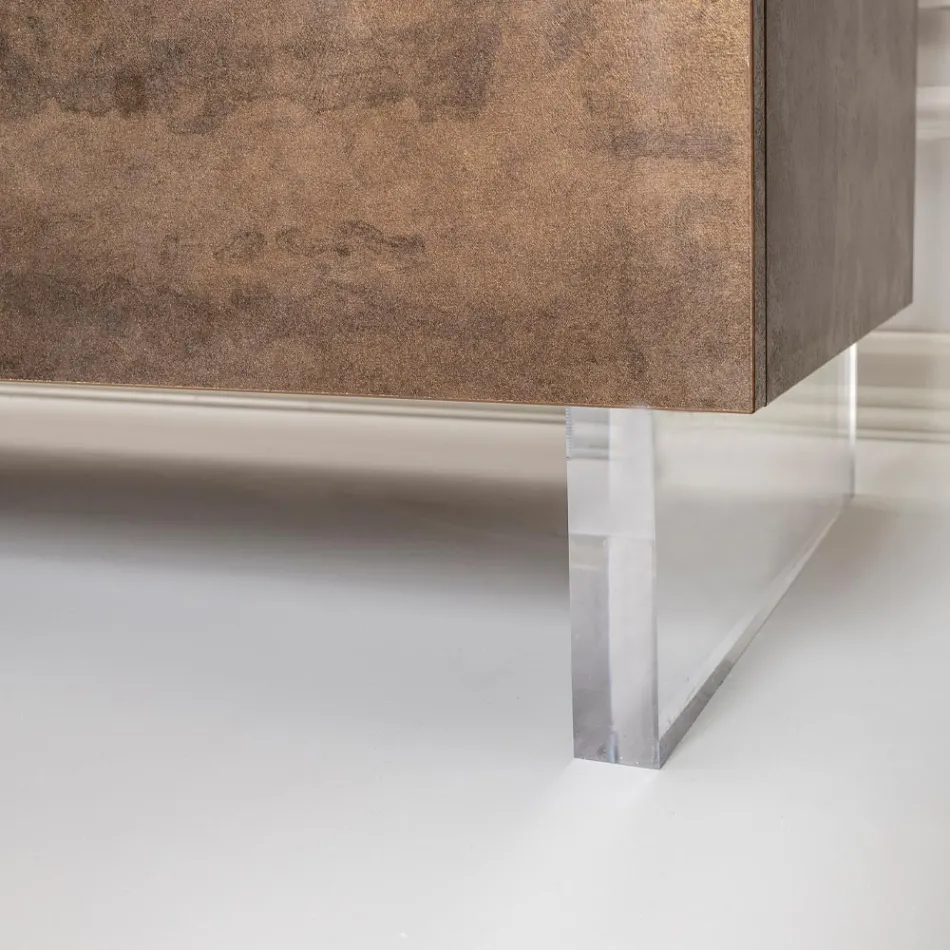 Sideboard mit 2 Türen und 2 zentralen offenen Fächern aus Melamin, hergestellt in Italien – Minnie Viadurini