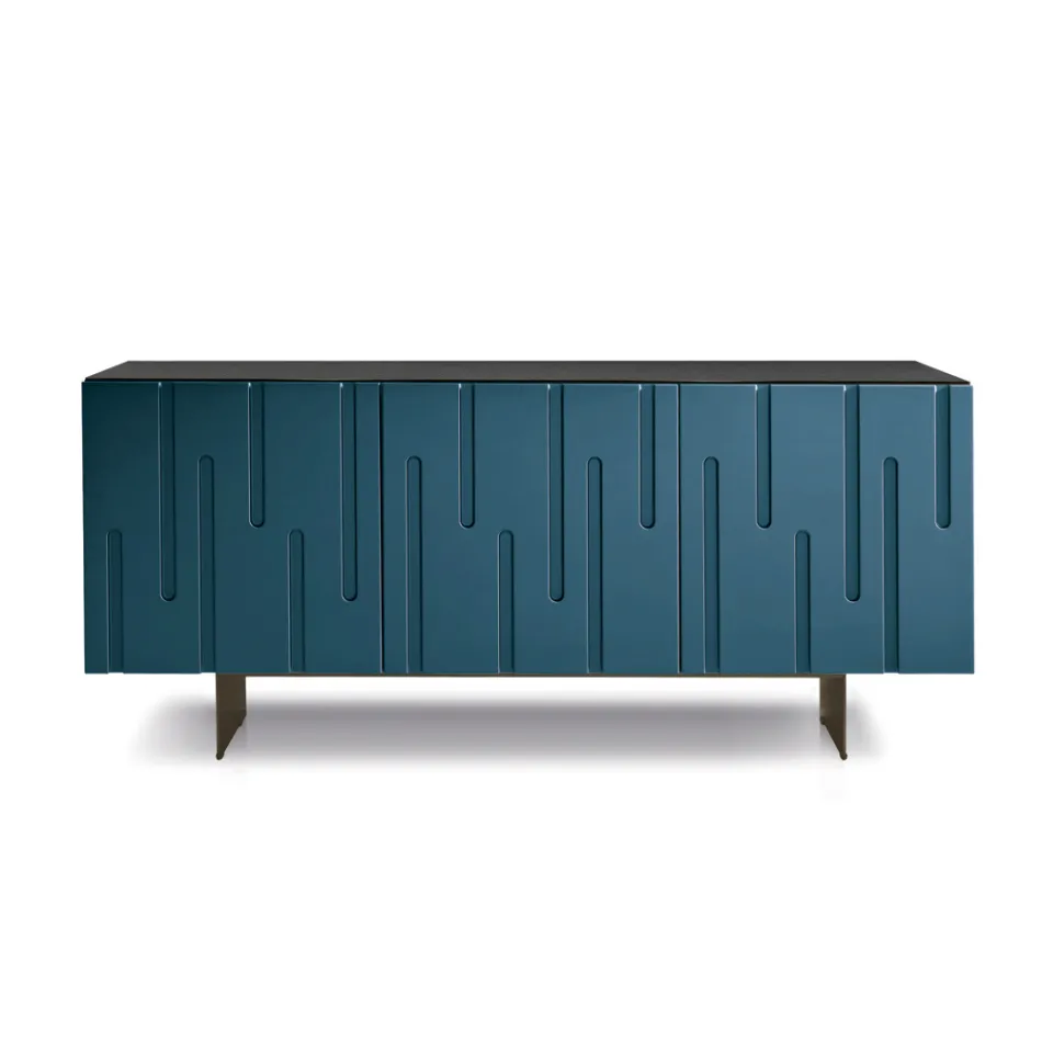 Sideboard mit 3 Push-Pull-Türen aus MDF, hergestellt in Italien - Fabrizia Viadurini