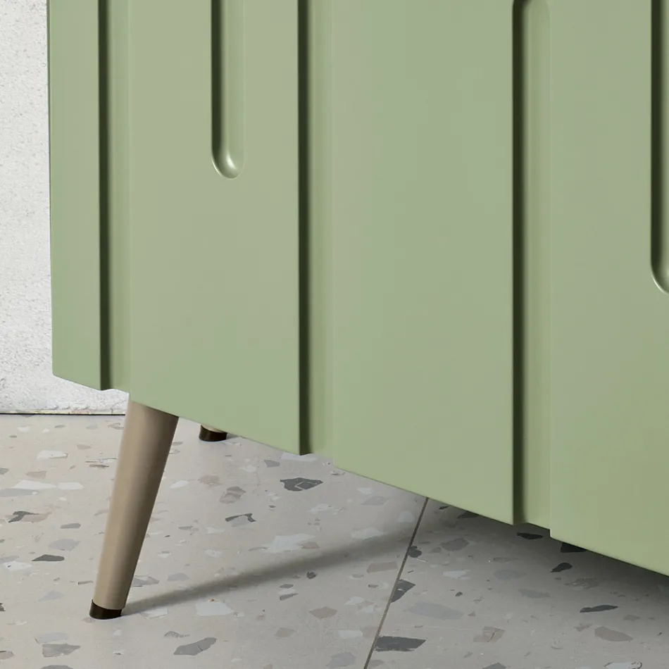 Sideboard mit 3 Push-Pull-Türen aus MDF, hergestellt in Italien - Fabrizia Viadurini