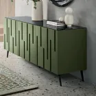 Sideboard mit 3 Push-Pull-Türen aus MDF, hergestellt in Italien - Fabrizia Viadurini
