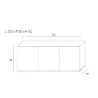 Sideboard mit 3 Türen und 3 Einlegeböden, Dekor aus Gussaluminium - Scorpion Viadurini