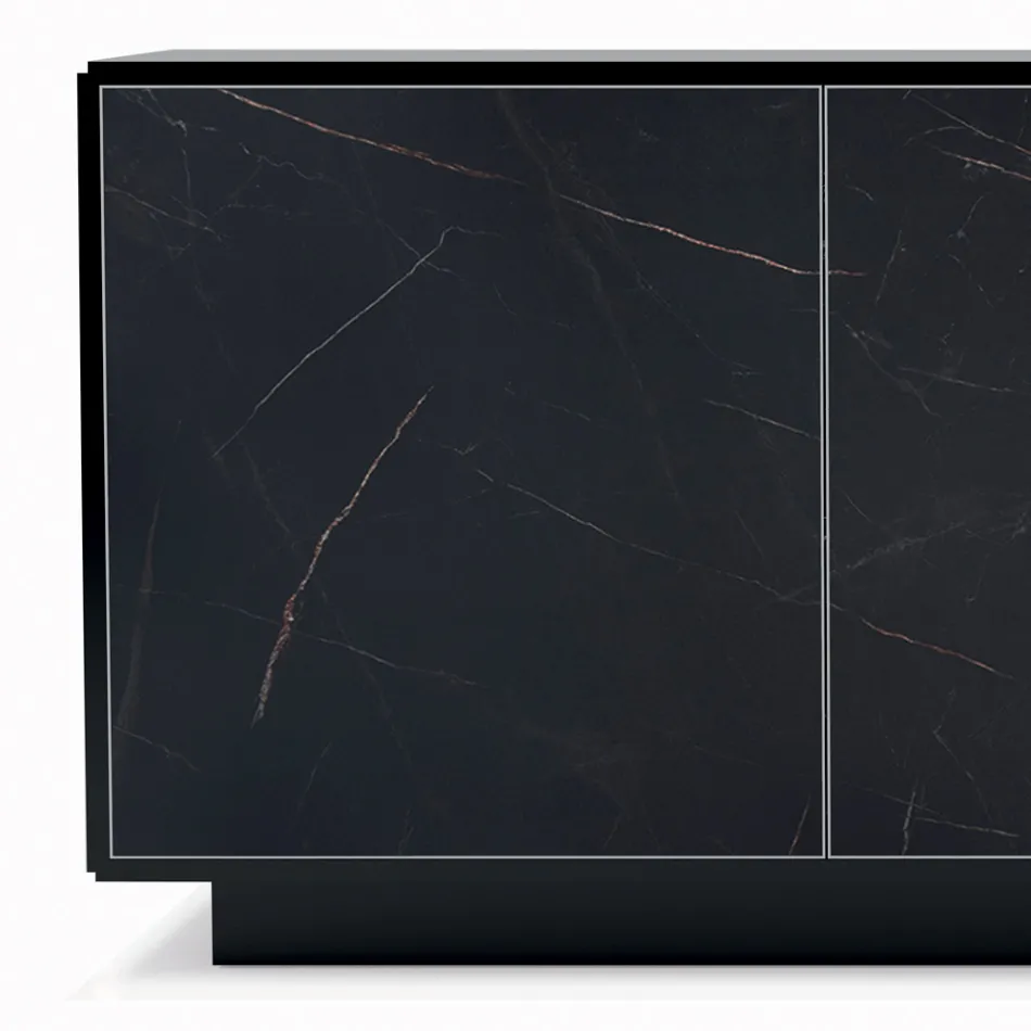 Sideboard mit 3 Türen und lackierter und laminierter Struktur, hergestellt in Italien – Ferrara Viadurini