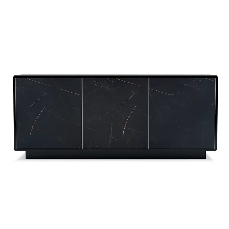 Sideboard mit 3 Türen und lackierter und laminierter Struktur, hergestellt in Italien – Ferrara Viadurini