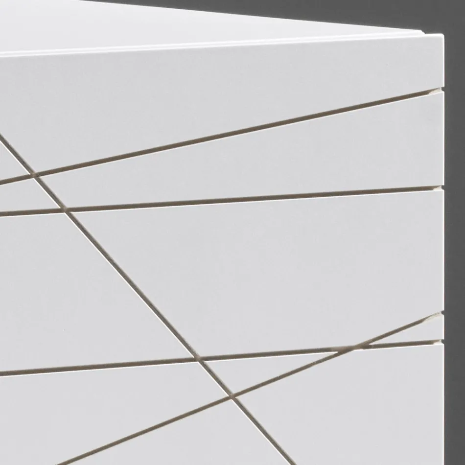 Sideboard mit 3 Türen aus lackiertem Holz-Agglomerat - Ariete Viadurini