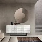 Sideboard mit 3 Türen aus MDF, lackiert mit PVC-Beschichtung, hergestellt in Italien - Dorotea Viadurini