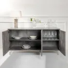 Sideboard mit 3 Türen aus Melamin und Füßen aus Plexiglas, hergestellt in Italien – Mickey Mouse Viadurini