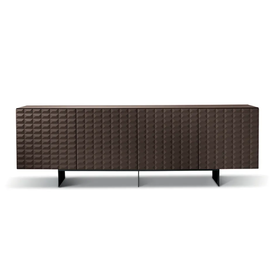 Sideboard mit 4 Türen aus MDF, lackiert mit PVC-Beschichtung, hergestellt in Italien - Dorotea Viadurini