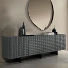 Sideboard mit 4 Türen aus MDF, lackiert mit PVC-Beschichtung, hergestellt in Italien - Dorotea Viadurini