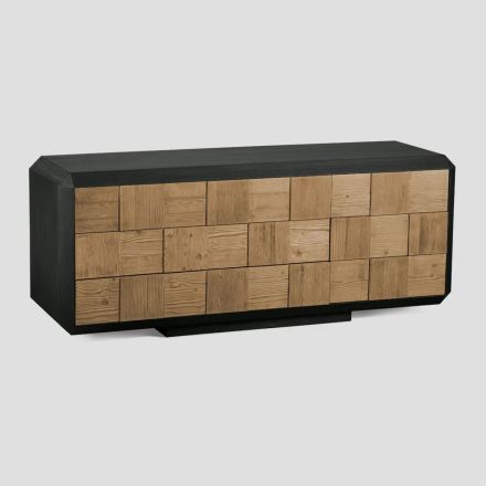 Sideboard mit 6 Schubladen aus Massivholz mit Push-Pull-Öffnung, hergestellt in Italien – Sand Viadurini