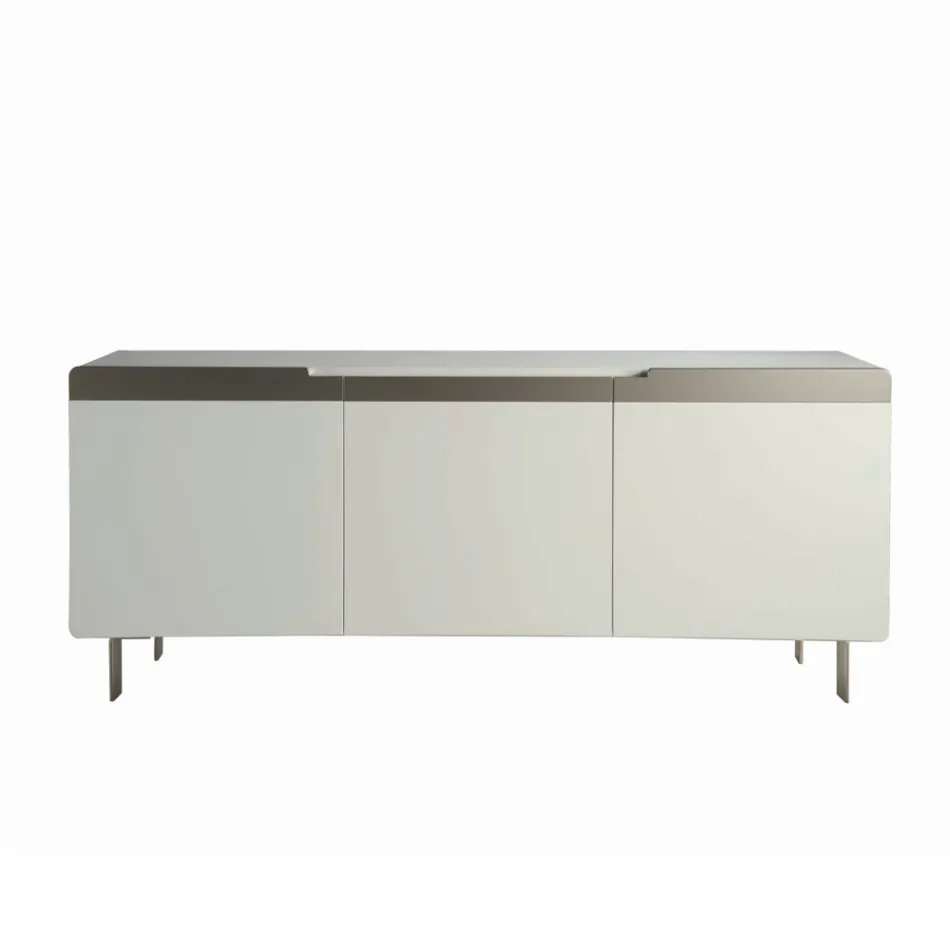 Sideboard mit Korpus und Türen aus MDF 4-Fuß-Gestell Made in Italy - Koralle Viadurini