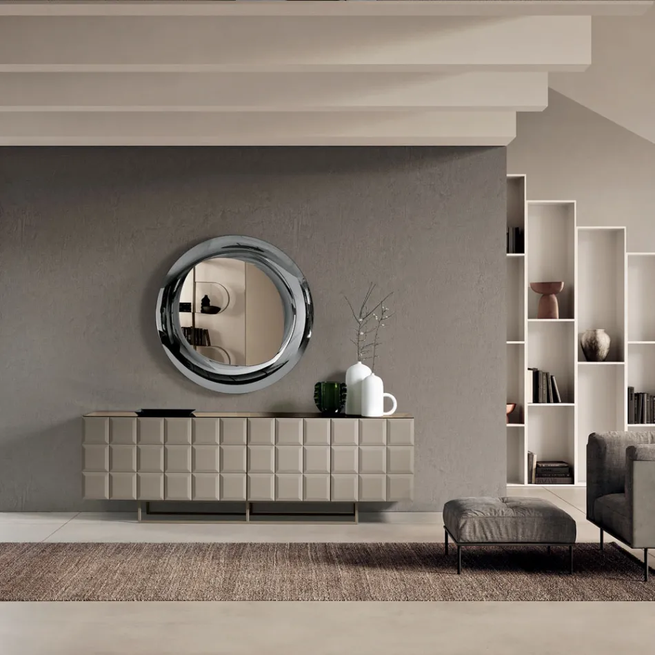 Sideboard für den Innenbereich mit 4 karierten Türen, hergestellt in Italien - Elisabetta Viadurini