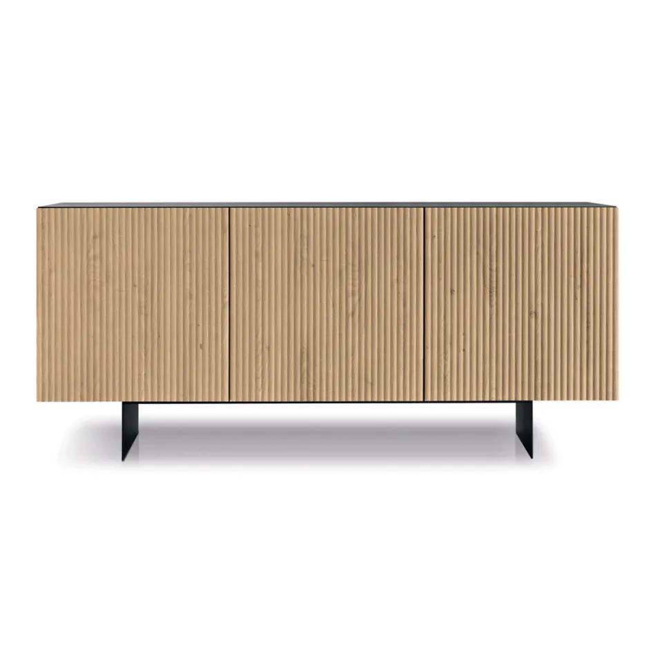 Estella Sideboard für den Innenbereich mit laminiertem Korpus und PVC-beschichteten MDF-Türen Viadurini