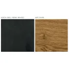 Wohnzimmer-Sideboard mit 2 Türen in der Ausführung Country Knotted Oak und Anthrazitglas – Ove Viadurini