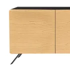 Wohnzimmer-Sideboard mit 2 oder 3 Türen in natürlicher Eschenoptik, hergestellt in Italien – Zehra Viadurini