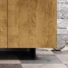 Wohnzimmer-Sideboard mit 3 Türen in geknoteter Eiche, Country-Optik, hergestellt in Italien – Arne Viadurini