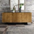 Wohnzimmer-Sideboard mit 3 Türen in geknoteter Eiche, Country-Optik, hergestellt in Italien – Arne