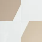 Wohnzimmer-Sideboard mit 4 Türen aus weißem Glas und Nerz-Finish, hergestellt in Italien – Eva Viadurini