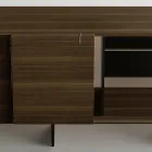 Sideboard aus Holz mit Glasstruktur Made in Italy - Azuki Viadurini