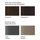 Sideboard aus Holz mit Glasstruktur Made in Italy - Azuki Viadurini