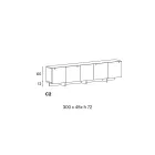 Sideboard aus Holz mit Glasstruktur Made in Italy - Azuki Viadurini