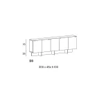 Sideboard aus Holz mit Glasstruktur Made in Italy - Azuki Viadurini