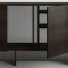 Sideboard aus Holz mit Glasstruktur Made in Italy - Azuki Viadurini