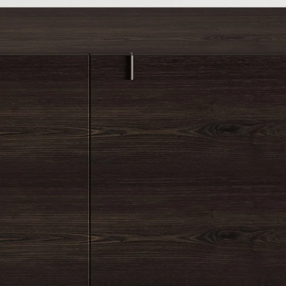 Sideboard aus Holz mit Glasstruktur Made in Italy - Azuki Viadurini