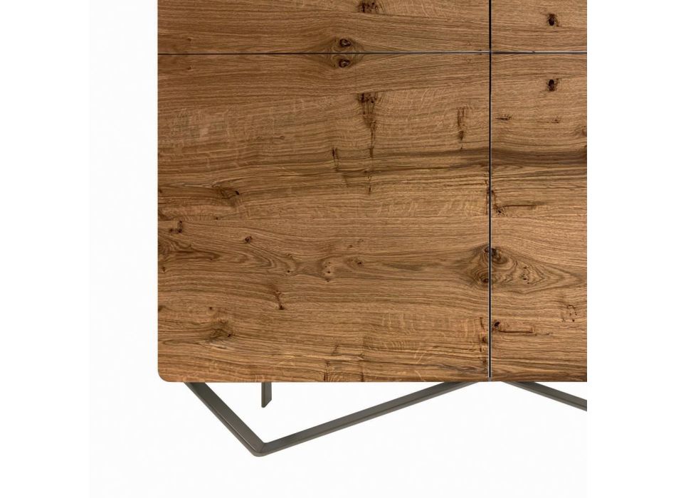Wohnzimmer-Sideboard aus MDF mit 2 Fußstützen Made in Italy - Rosalba Viadurini