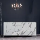 Wohnzimmer-Sideboard mit Melamin-Marmor-Finish, hergestellt in Italien – Zink Viadurini