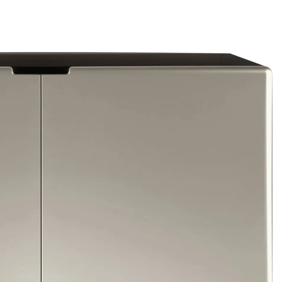Wohnzimmer-Sideboard mit 2 Türen in Nickel-Finish, hergestellt in Italien – Ulles Viadurini