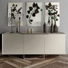 Wohnzimmer-Sideboard mit 3 Türen in Nickel-Finish, hergestellt in Italien – Foglio Viadurini