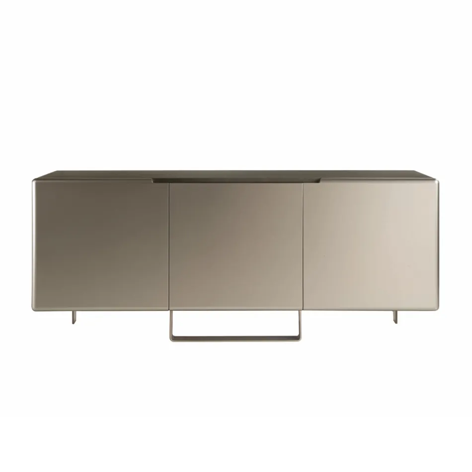 Wohnzimmer-Sideboard mit 3 Türen in Nickel-Finish, hergestellt in Italien – Foglio Viadurini