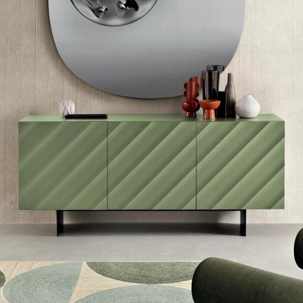 Wohnzimmer-Sideboard mit 3 MDF-Türen, erhältlich in verschiedenen Ausführungen - Elettra Viadurini