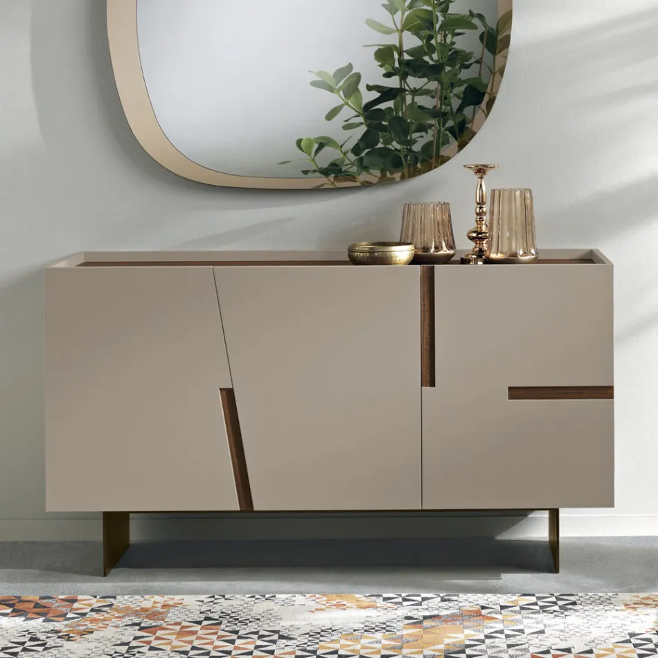 Wohnzimmer-Sideboard mit 3 Türen aus lackiertem MDF, hergestellt in Italien - Elena Viadurini