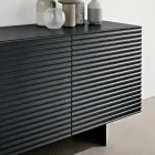 Wohnzimmer-Sideboard mit 3 Türen aus MDF, lackiert mit PVC-Beschichtung, hergestellt in Italien - Desideria Viadurini
