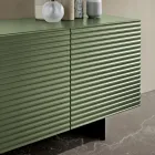 Wohnzimmer-Sideboard mit 3 Türen aus MDF, lackiert mit PVC-Beschichtung, hergestellt in Italien - Desideria Viadurini