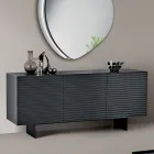 Wohnzimmer-Sideboard mit 3 Türen aus MDF, lackiert mit PVC-Beschichtung, hergestellt in Italien - Desideria Viadurini