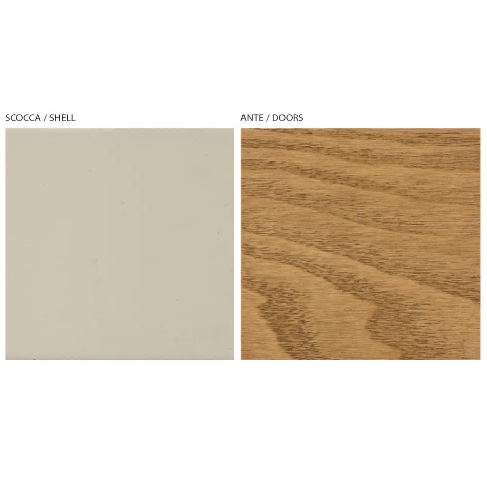 Wohnzimmer-Sideboard mit 4 Türen in gebeizter Esche, hergestellt in Italien – Viktoria Viadurini