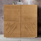 Wohnzimmer-Sideboard mit 4 Türen in gebeizter Esche, hergestellt in Italien – Viktoria Viadurini