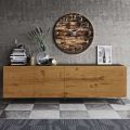 Wohnzimmer-Sideboard mit 4 Türen in rustikaler geknoteter Eiche – Even
