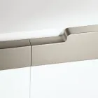 Wohnzimmer-Sideboard mit 4 MDF-Türen, Weiß- und Nickel-Finish, hergestellt in Italien – Emie Viadurini