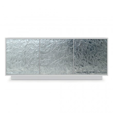 Wohnzimmer-Sideboard aus matt lackiertem Holz und Glas, hergestellt in Italien – Fiorenza Viadurini